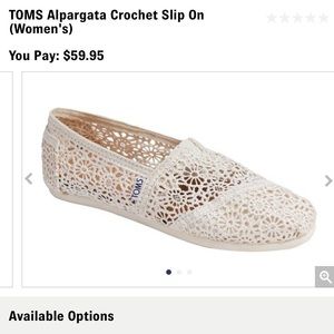 Toms Alpargata Crochet Slip Ons